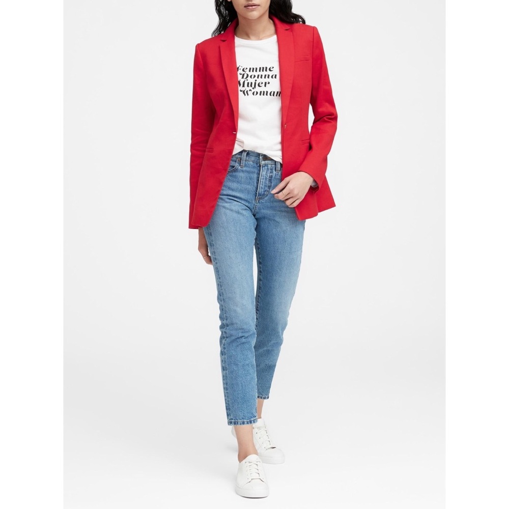 Banana Republic Red Tailored Blazer